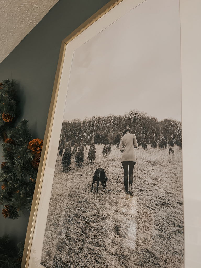 Styling A Christmas Mantel With Framed Prints