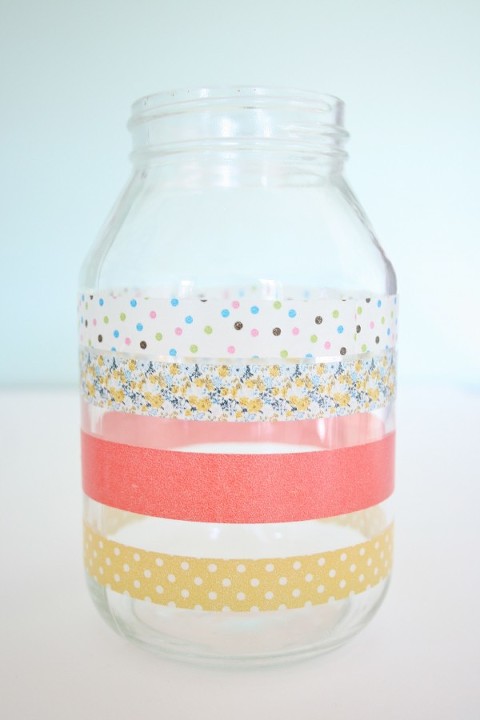 Weekly Pinterest Challenge: Washi Wrapped Jar - Dream Green DIY