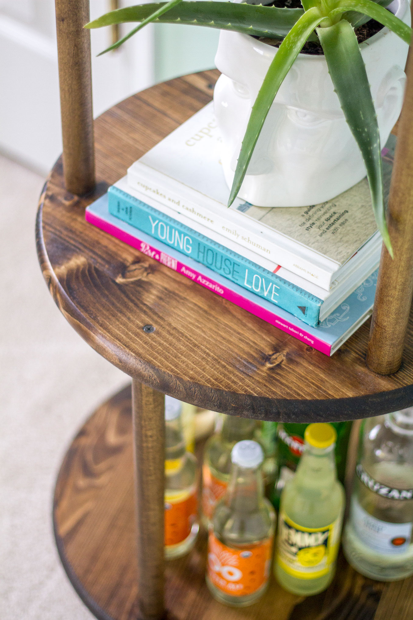 DIY Solid Wood Rolling Bar Cart » Dream Green DIY