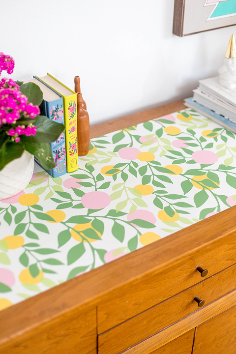 How To Turn Wallpaper Scraps Into Drawer Liners - Dream Green DIY
