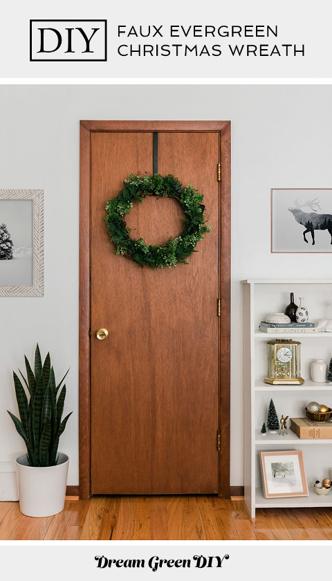 DIY Faux Evergreen Christmas Wreath