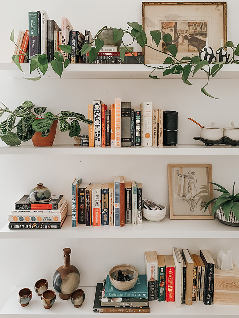 DIY Wall to Wall Floating Shelves - Domestically Blissful