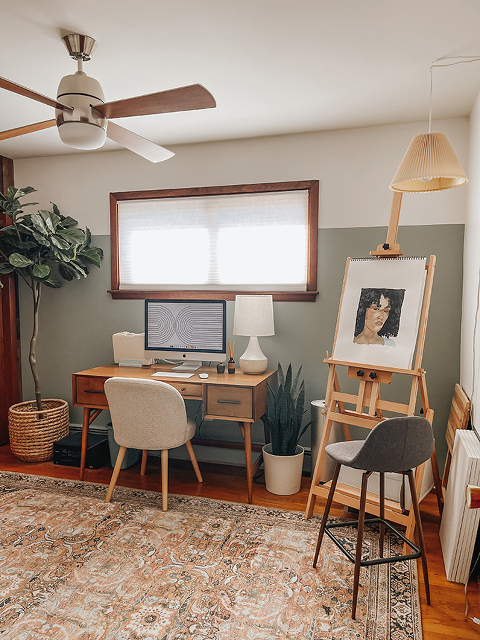 My Combination Home Office Art Studio - Dream Green DIY