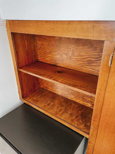 Converted metal medicine cabinet into open shelves I was literally  just asking my brother the oth…