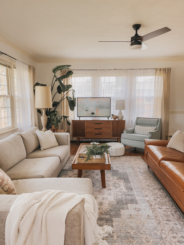 Dated Mid-Century Sunroom Makeover - Dream Green DIY