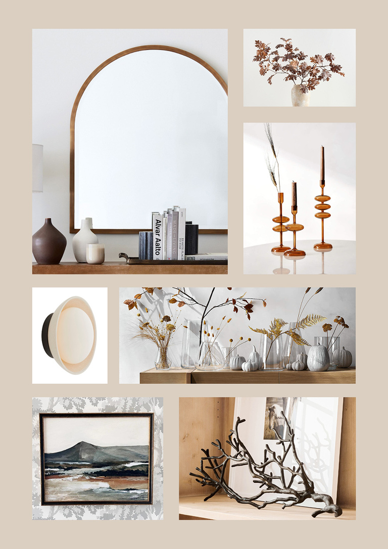 Autumnal Mantel Styling Shopping Guide Mood Board