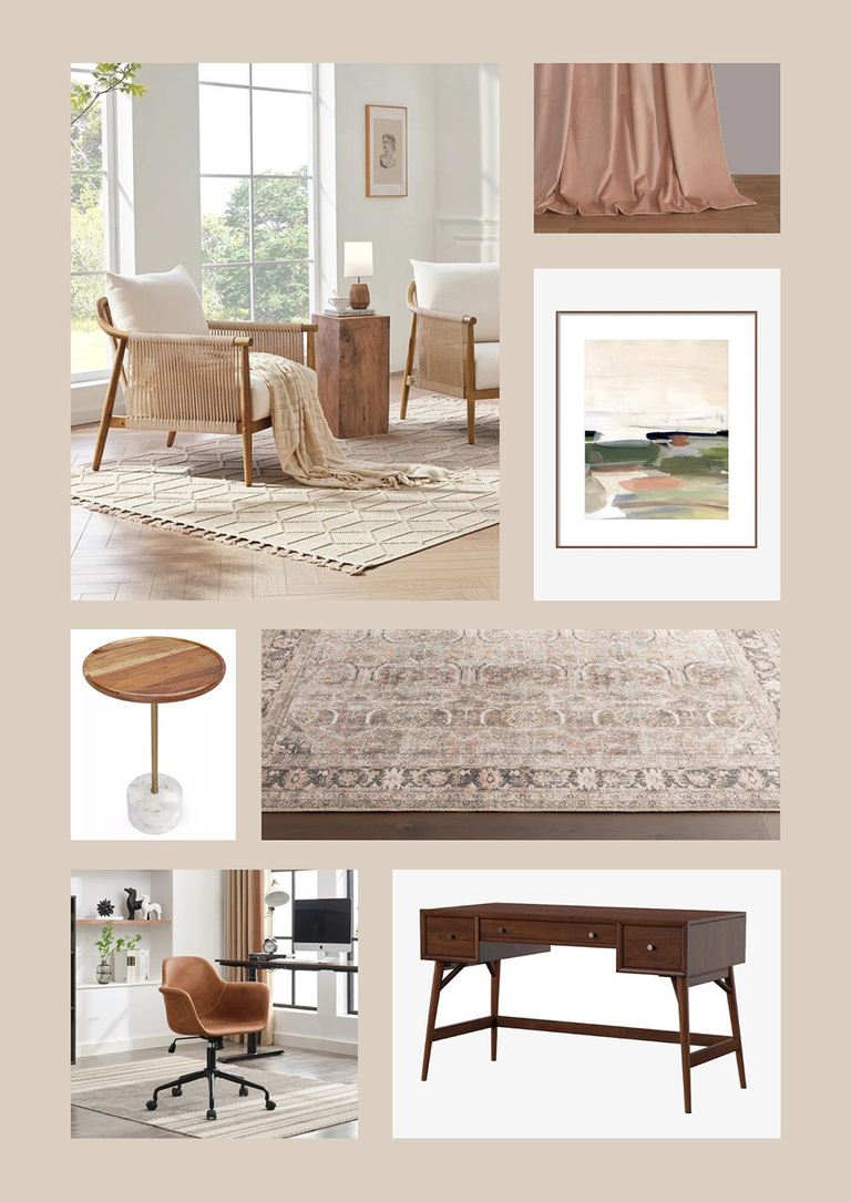 Relaxing Home Office Shopping Guide Mood Board