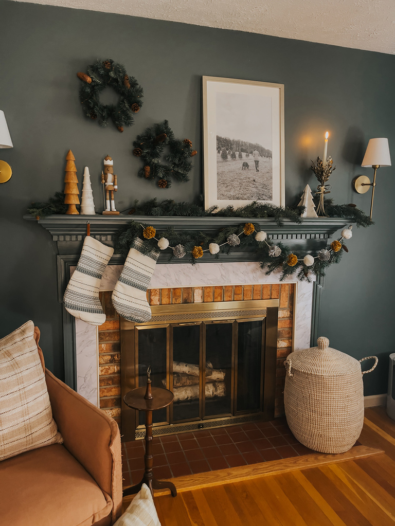 Styling A Christmas Mantel With Framed Prints