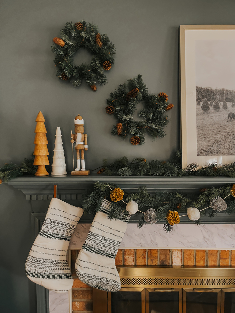 Styling A Christmas Mantel With Framed Prints