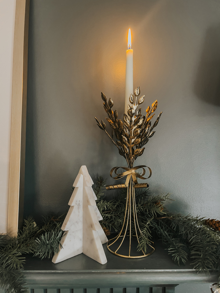 Styling A Christmas Mantel With Framed Prints