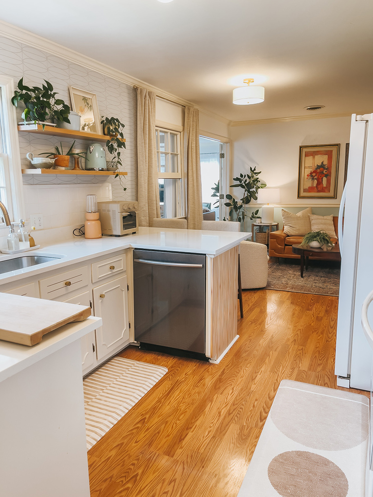 DIY Kitchen Peninsula Wallpaper Upgrade