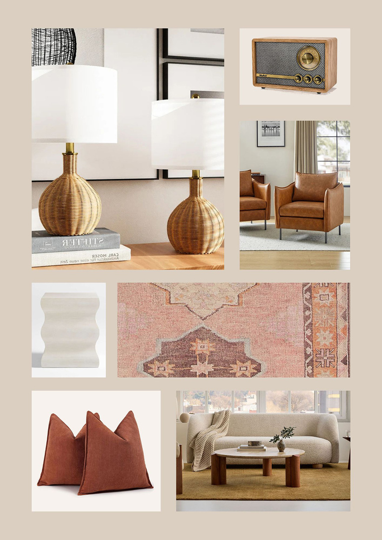 Textural Sitting Room Home Décor Mood Board