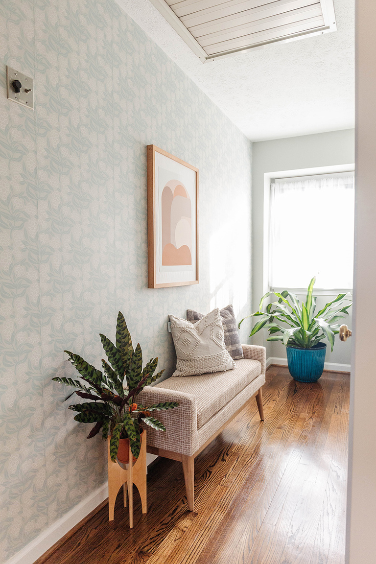 Upgrade A Boring Beige Hallway With Wallpaper