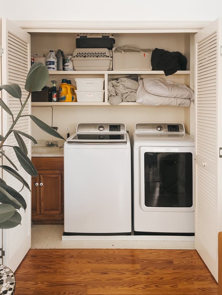 Colorful Patterned Laundry Room Makeover