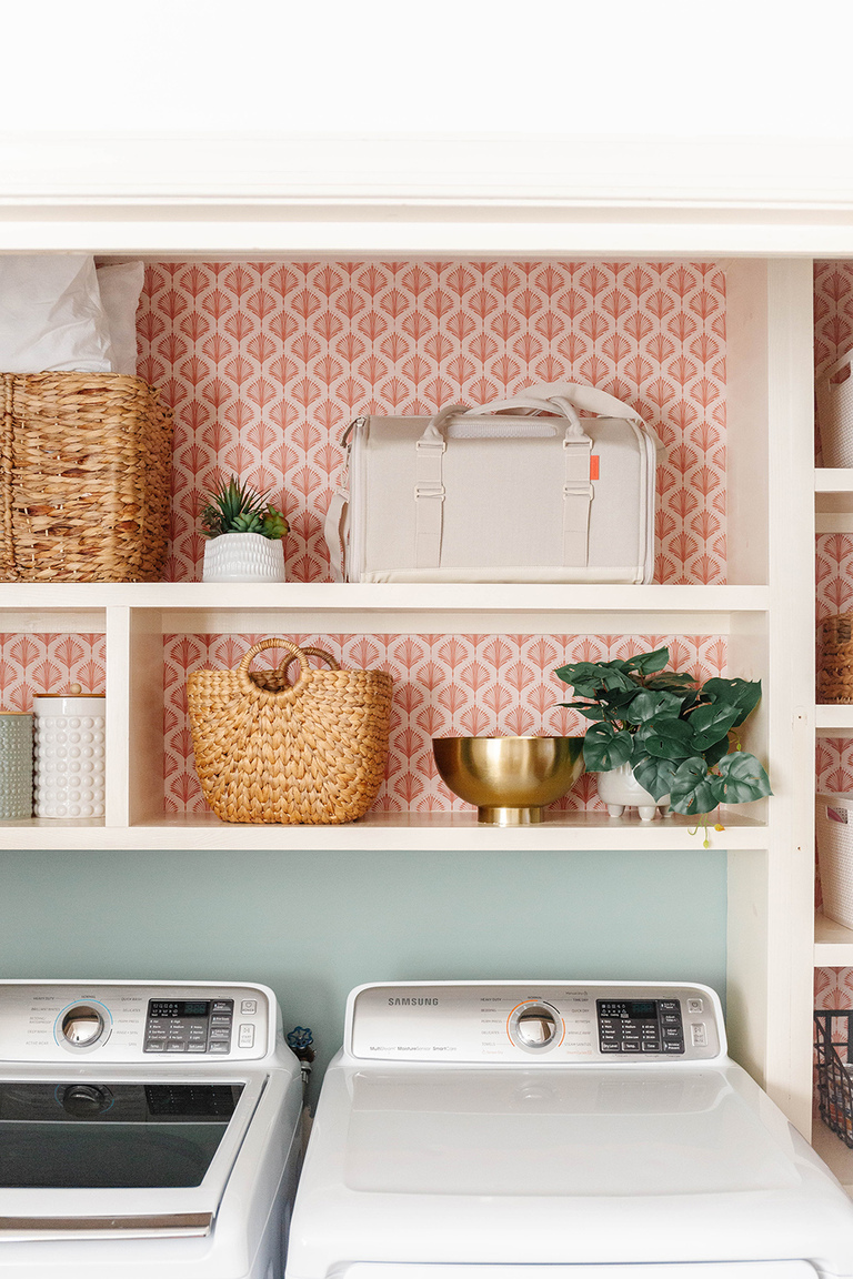 Colorful Patterned Laundry Room Makeover