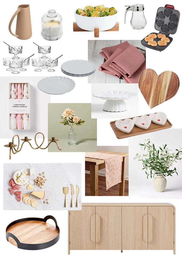 Valentine's Day Brunch Home Mood Board Party Design Inspiration